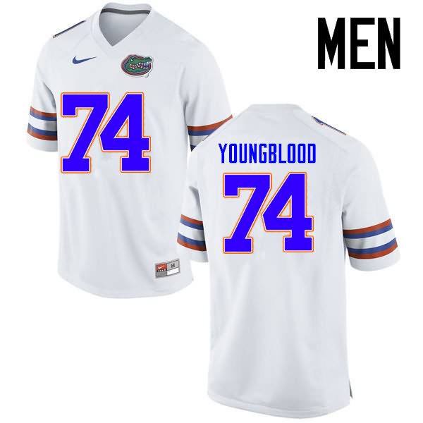 Men's NCAA Florida Gators Jack Youngblood #74 Stitched Authentic Nike White College Football Jersey GVJ1465WK